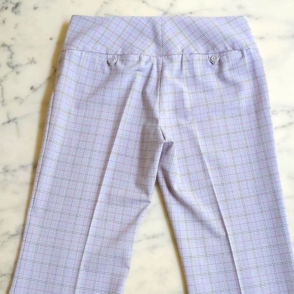 NWOT. Vintage Express Design Studio Rayon Blended Lightweight Plaid Flare Pants. - Picture 4 of 7